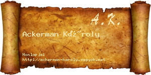 Ackerman Károly névjegykártya